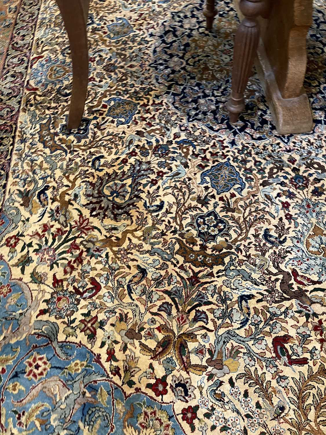 A Persian silk carpet, - Image 18 of 23