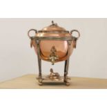 A Regency Egyptian Revival copper and brass samovar,