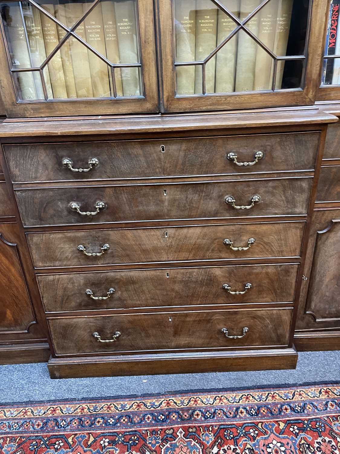 A George III mahogany secretaire breakfront bookcase, - Image 18 of 43