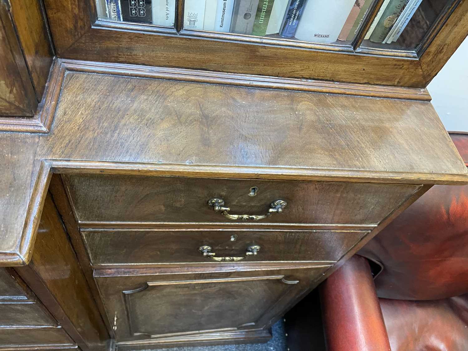 A George III mahogany secretaire breakfront bookcase, - Image 16 of 43