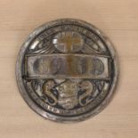 A silver plate on copper Free Waterman fireman's badge,