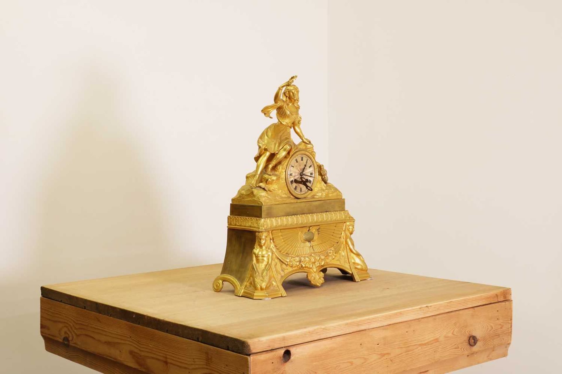 A French Egyptian Revival ormolu mantel clock, - Image 2 of 5