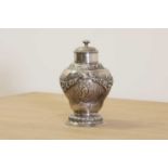 A George II silver tea canister,
