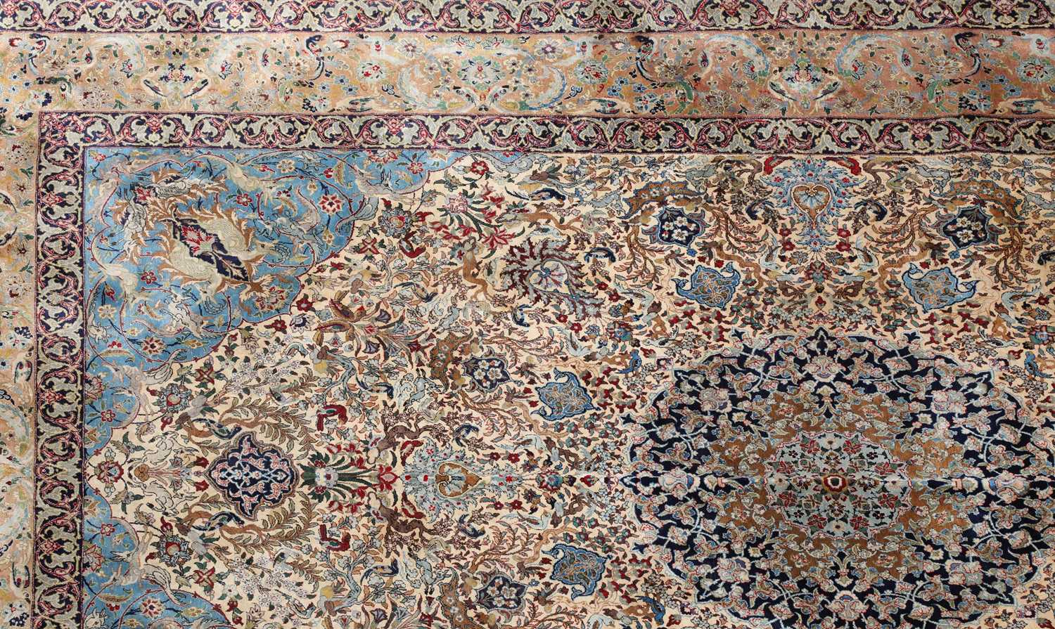 A Persian silk carpet, - Image 2 of 23