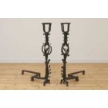 A pair of Elizabethan period andirons,