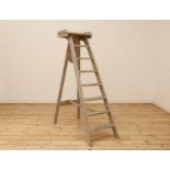 A painted artist's studio ladder,