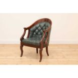 A French Louis Philippe mahogany fauteuil de bureau,