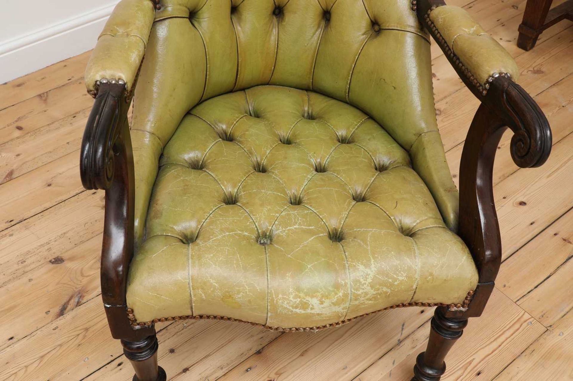 A Louis Philippe simulated rosewood library armchair, - Image 4 of 5