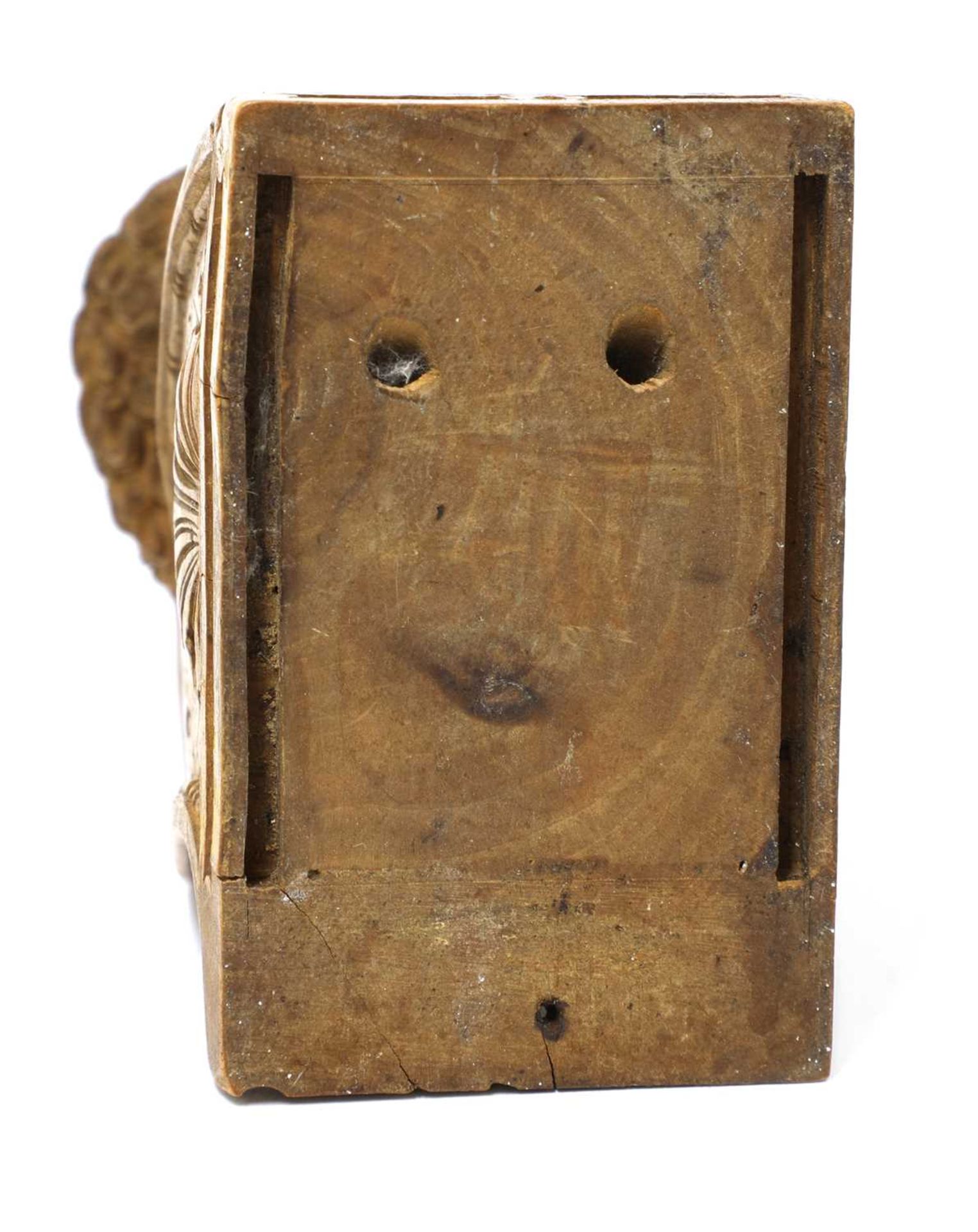 A carved wooden hurdy-gurdy stock head, - Bild 8 aus 8