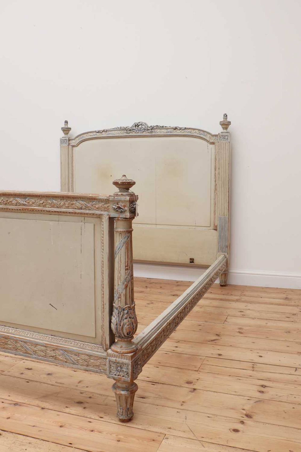 A French Louis XVI-style painted double bed, - Image 4 of 24