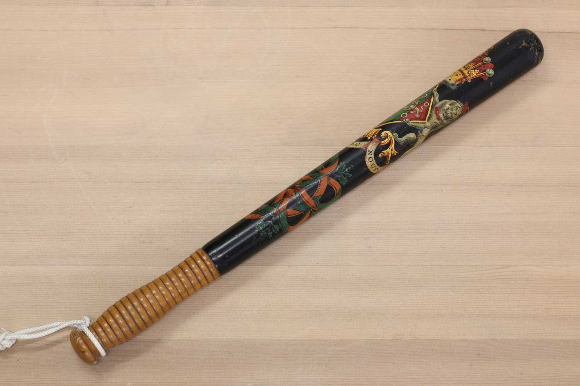 A Victorian painted boxwood truncheon, - Image 2 of 3