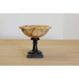 A Derbyshire fluorspar bowl on stand,