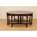 An oak double gateleg table,