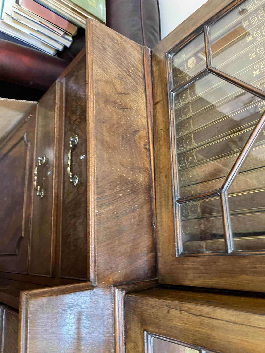 A George III mahogany secretaire breakfront bookcase, - Image 14 of 43