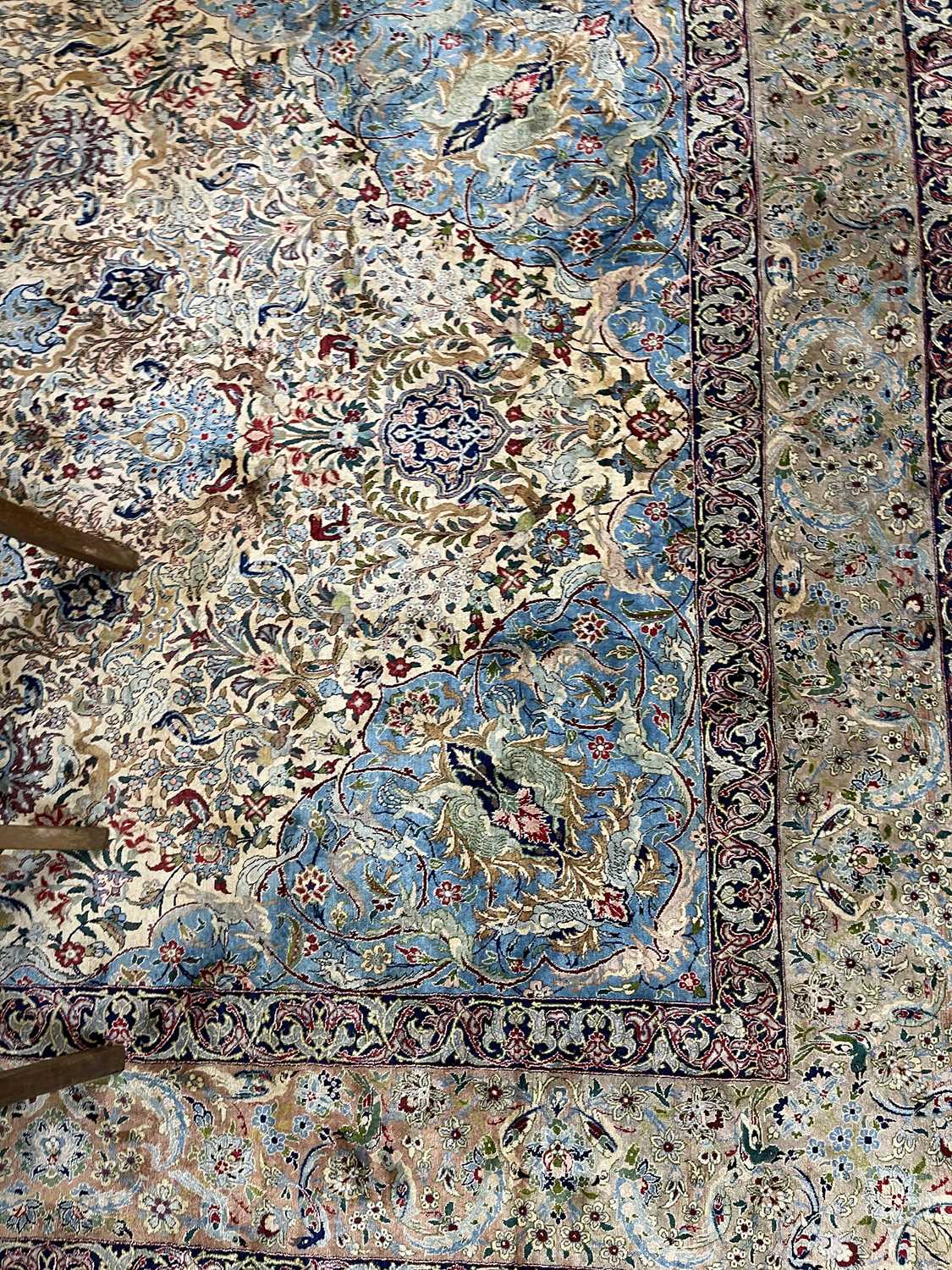 A Persian silk carpet, - Image 10 of 23
