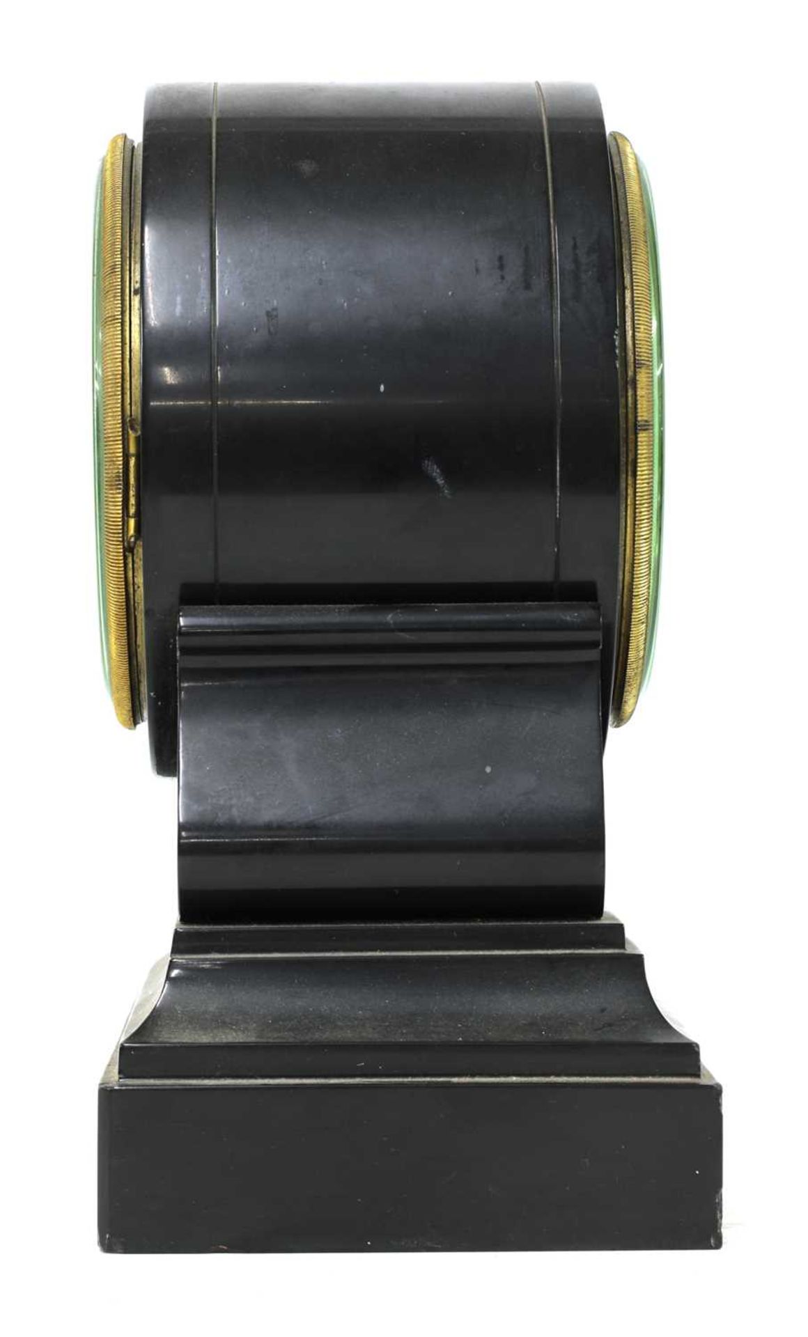 A black marble drumhead mantel clock, - Image 11 of 11