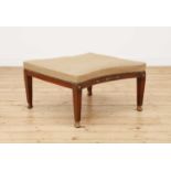 A French Empire mahogany and parcel-gilt stool,