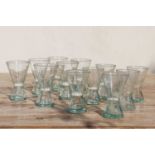 A set of eighty-eight small conical wine glasses