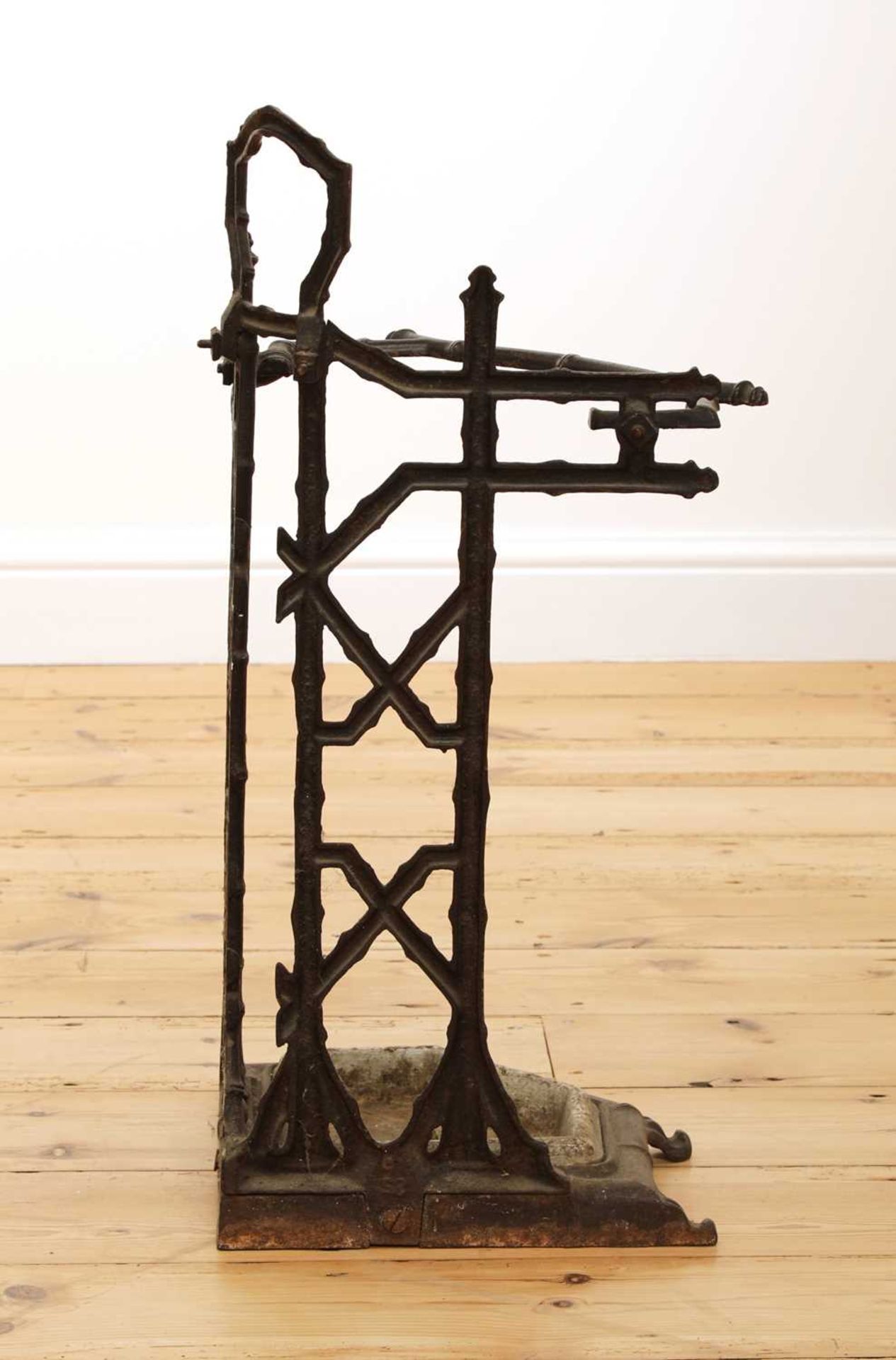 A faux bois cast iron corner stick stand, - Image 2 of 3