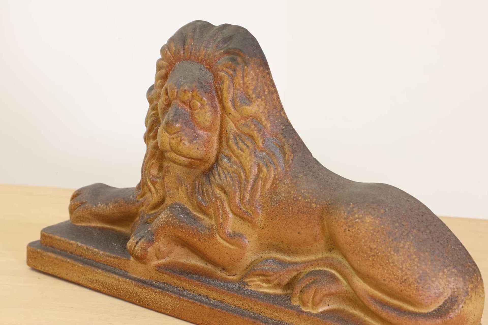 A Derbyshire salt-glazed pottery lion, - Image 2 of 4