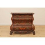 A Dutch marquetry bombé chest,