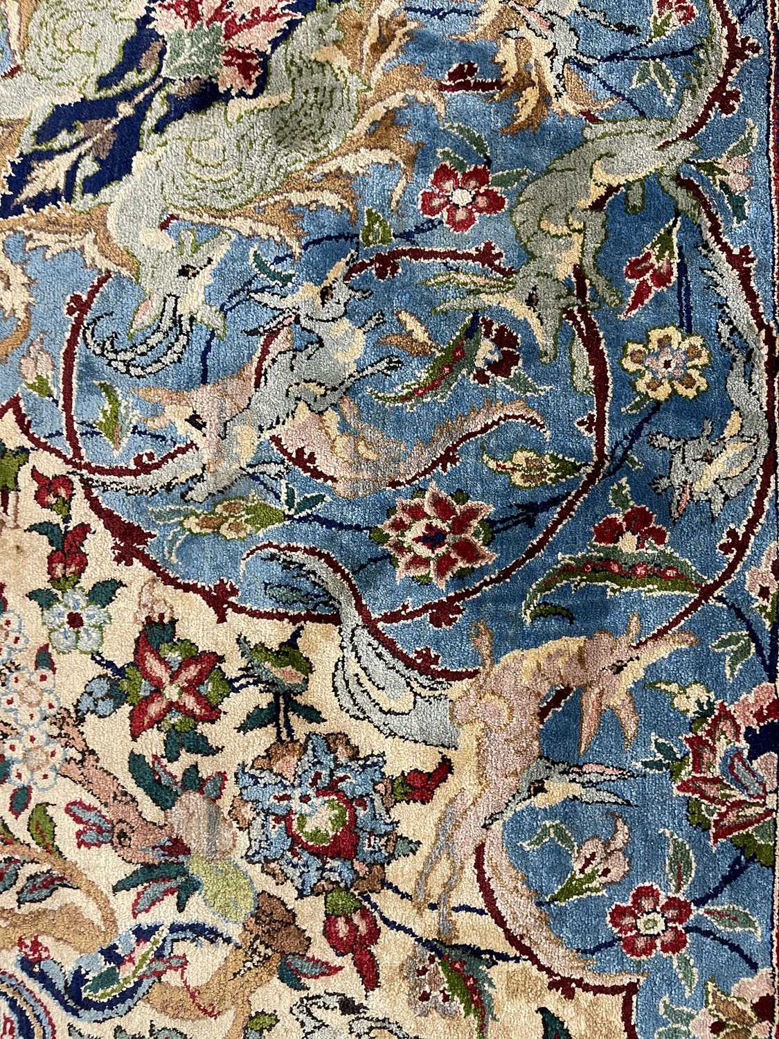 A Persian silk carpet, - Image 13 of 23