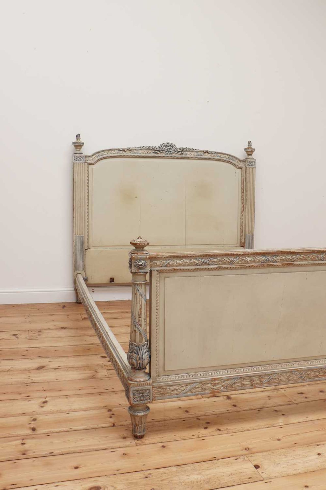 A French Louis XVI-style painted double bed, - Image 5 of 24