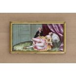 A rectangular English enamel erotic plaque,