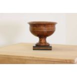A grained beech pedestal bowl,
