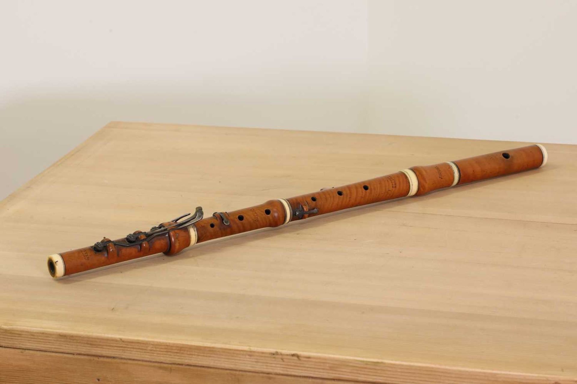 A boxwood and ivory flute,