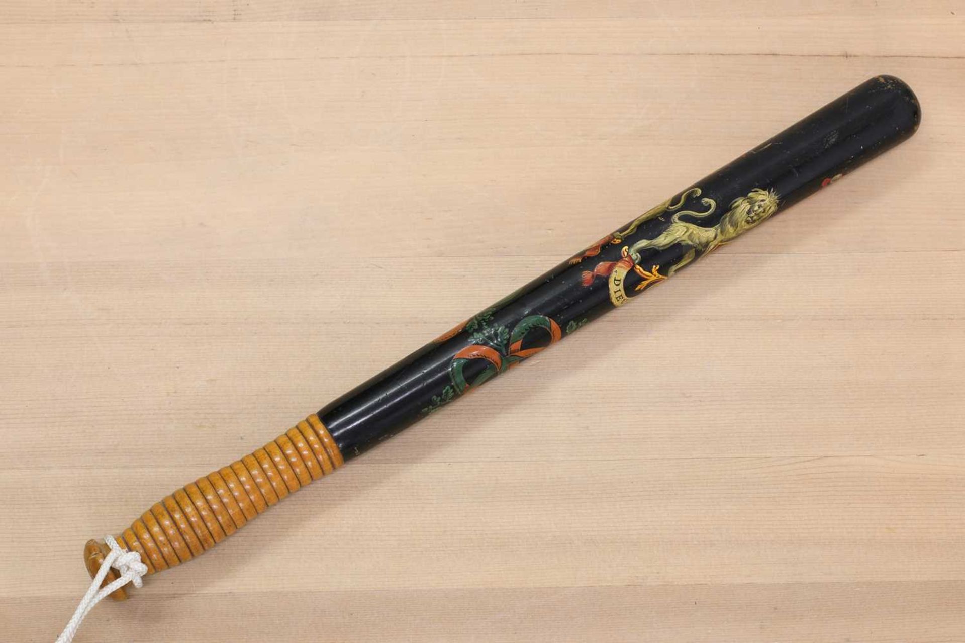 A Victorian painted boxwood truncheon, - Image 3 of 3