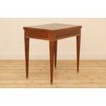 A rosewood and parquetry games table,