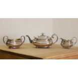 A Scottish George III silver three-piece tea set,