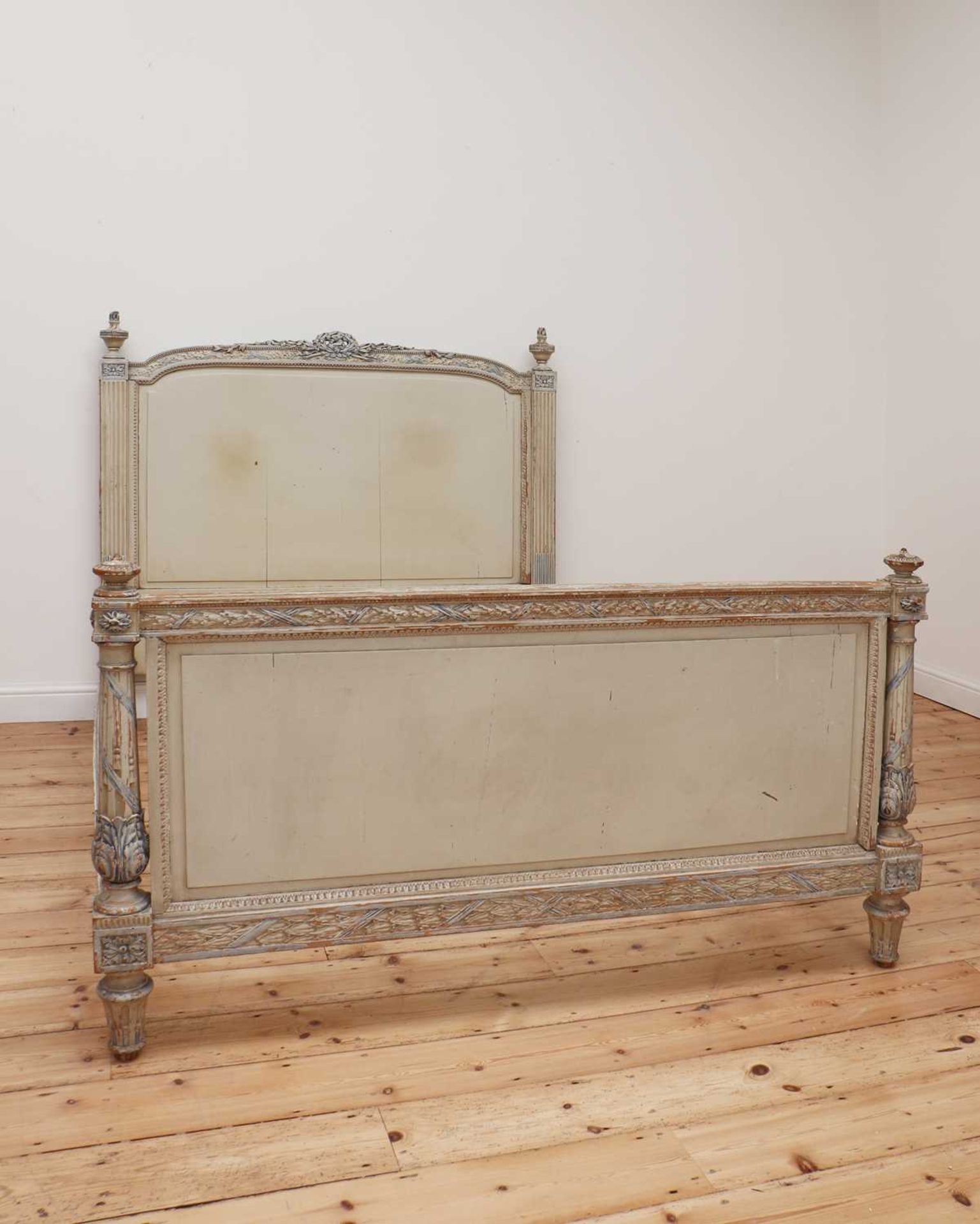 A French Louis XVI-style painted double bed, - Image 2 of 24