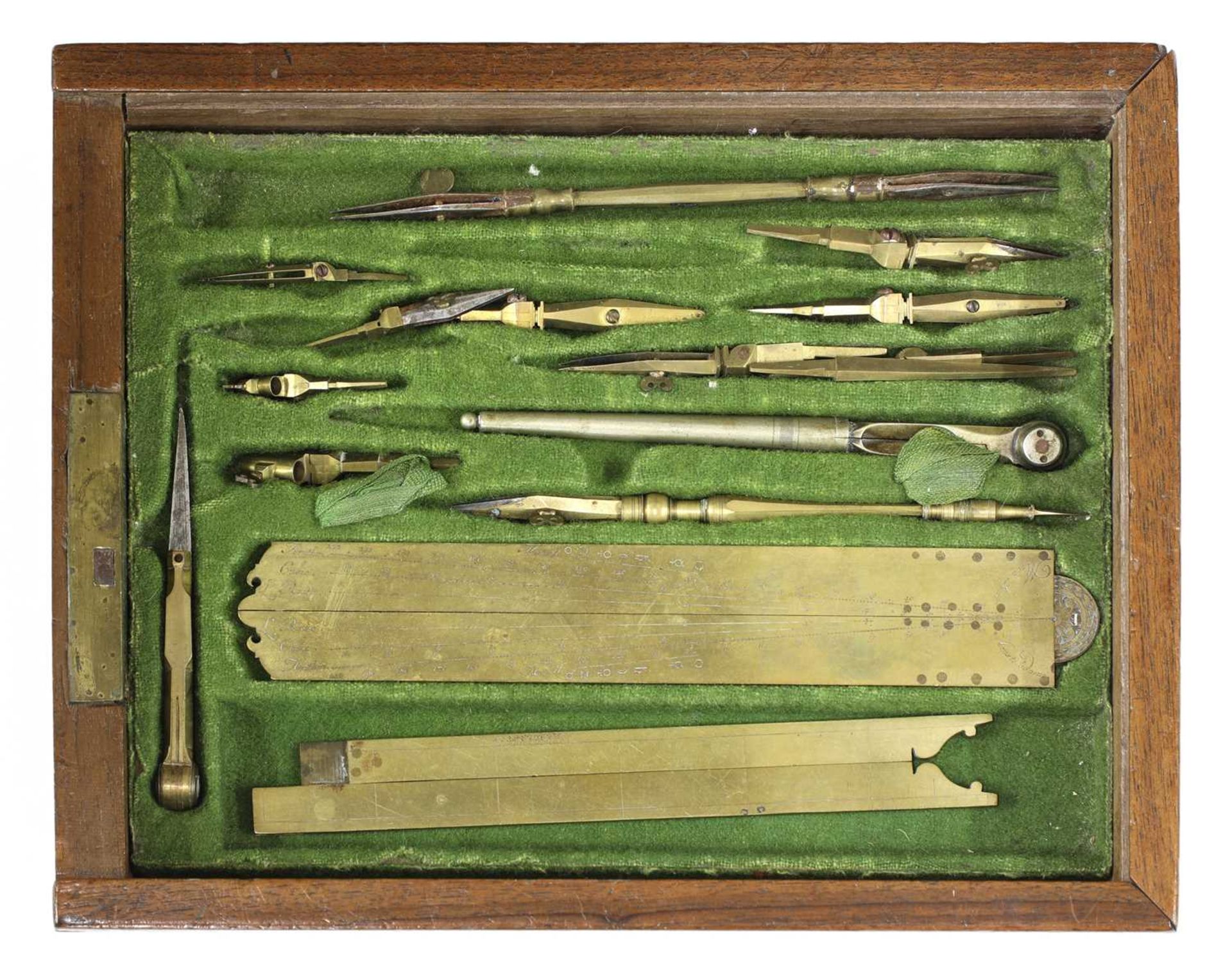 A French brass draughtsman's set, - Image 5 of 6
