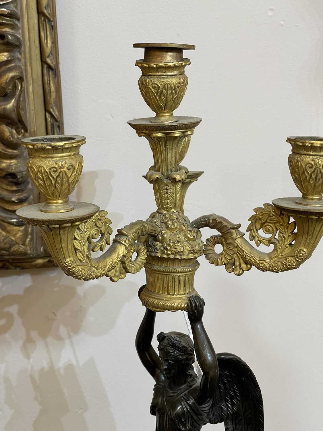 A pair of French Empire ormolu and bronze candelabra, - Image 19 of 30