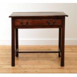 A George III oak side table,