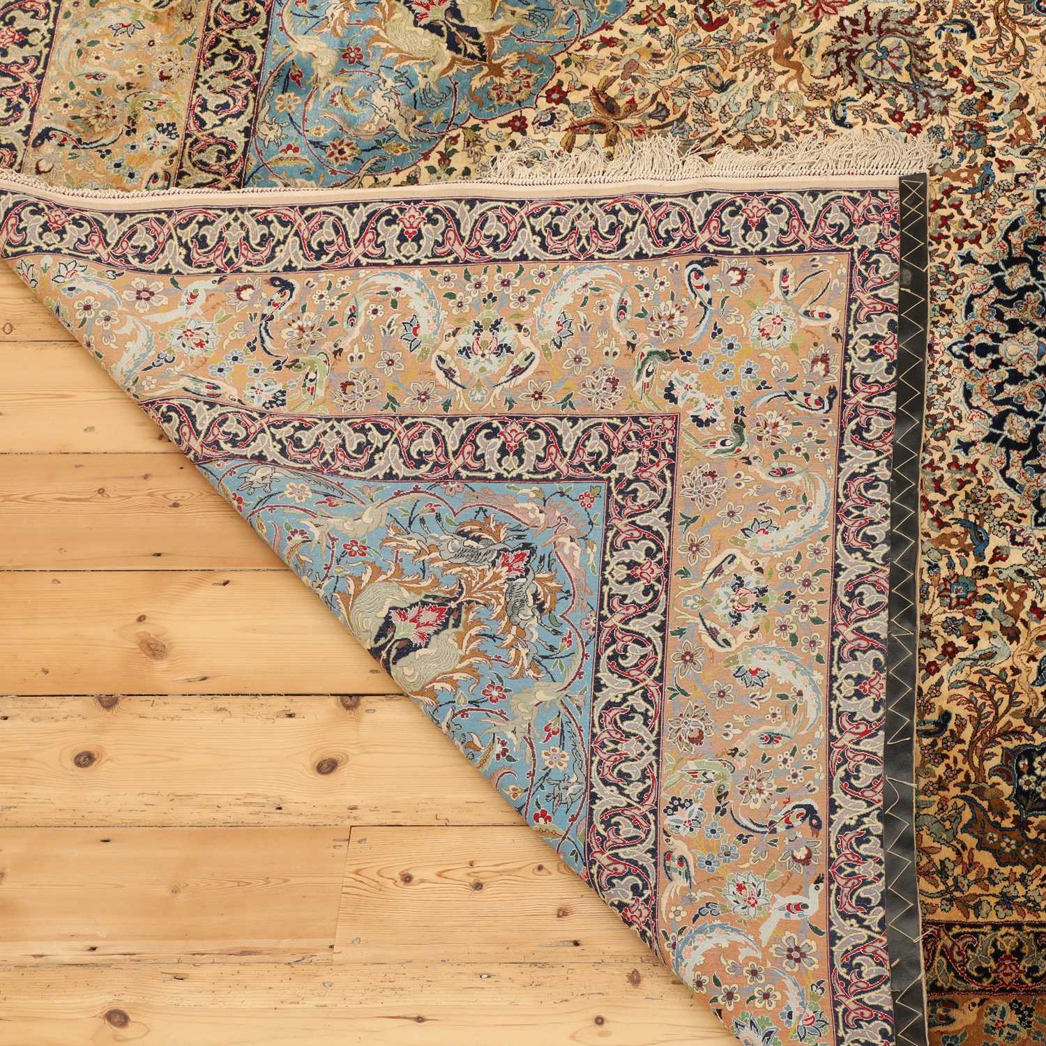 A Persian silk carpet, - Image 6 of 23