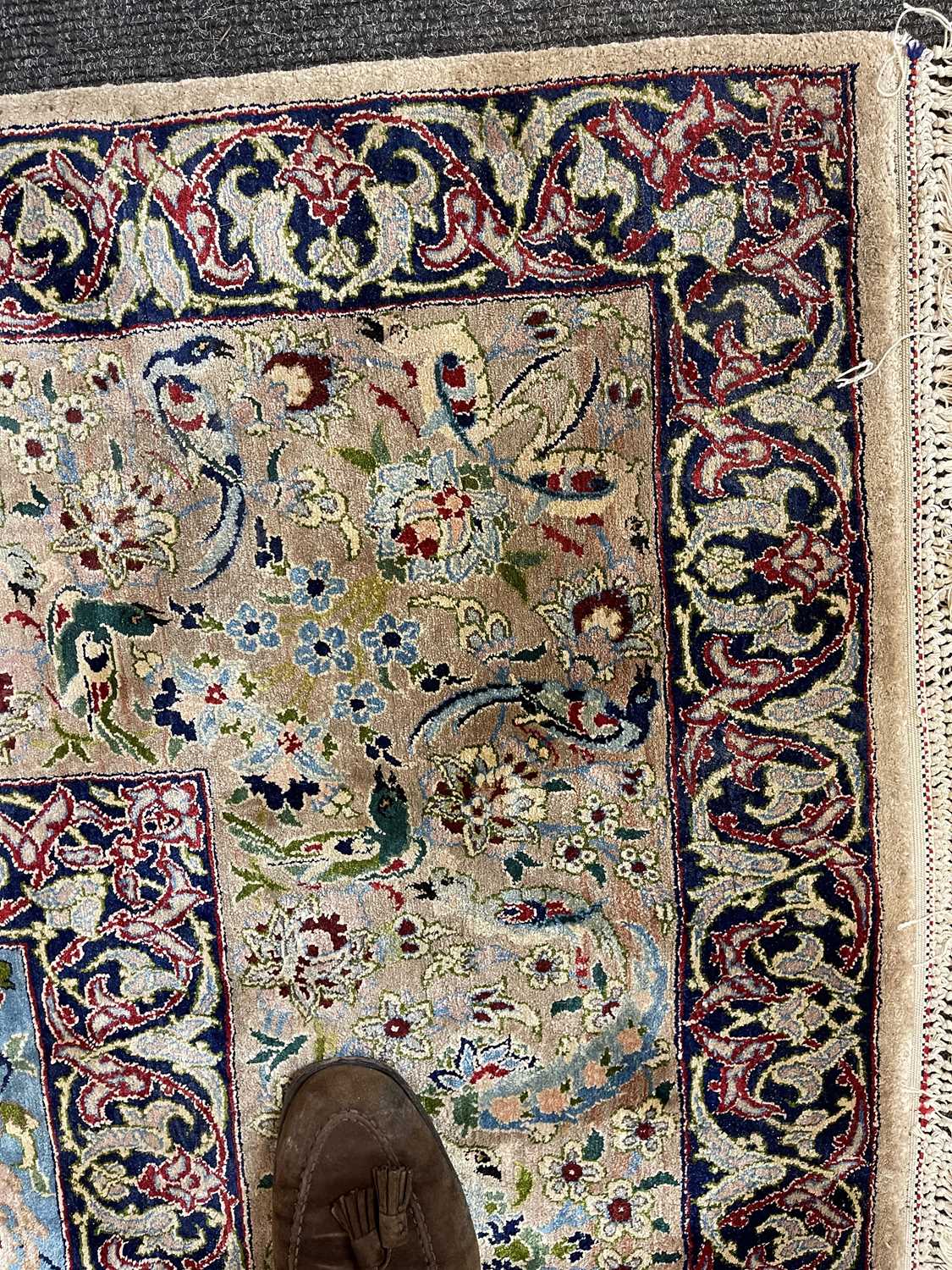 A Persian silk carpet, - Image 16 of 23