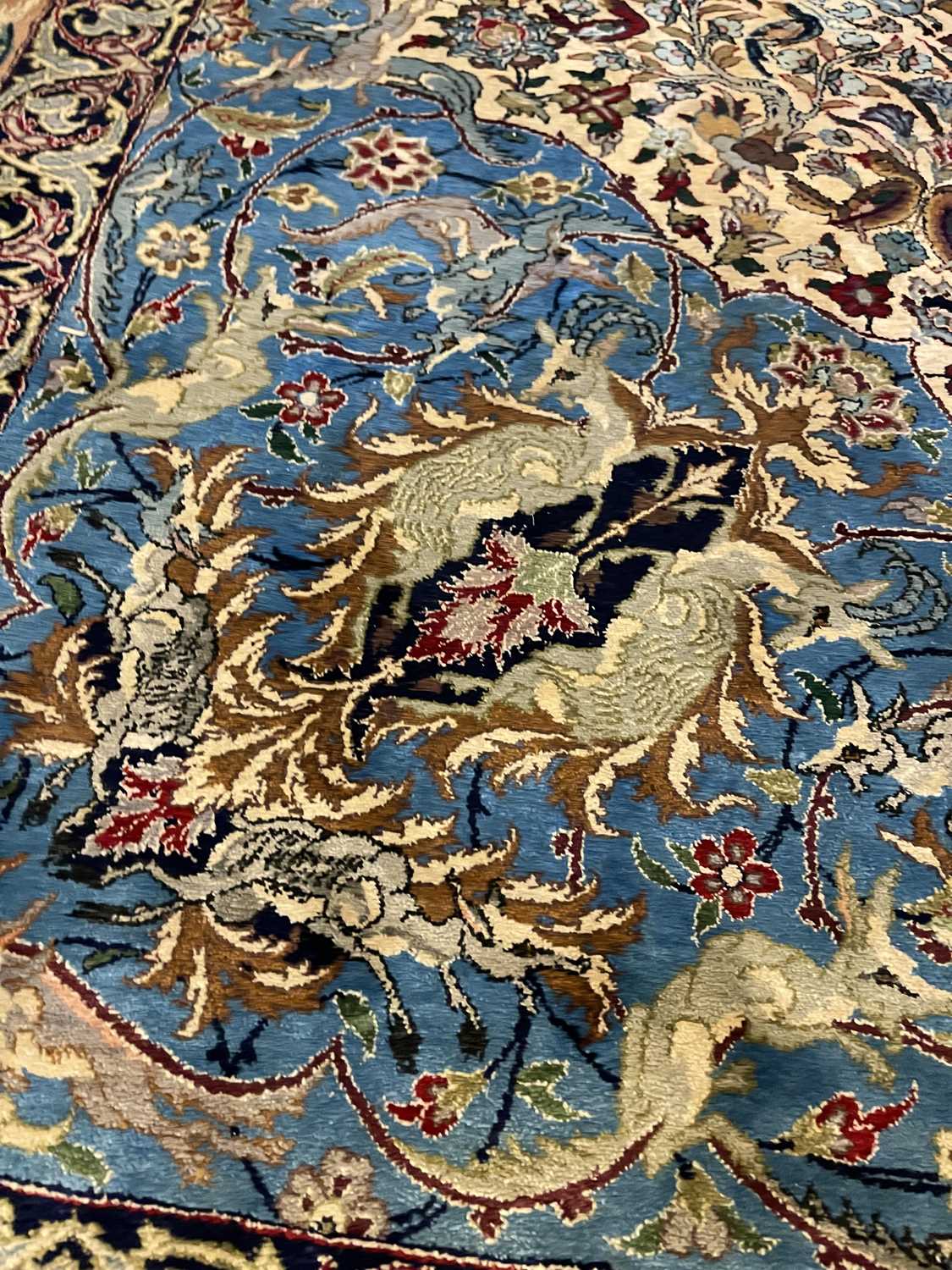 A Persian silk carpet, - Image 21 of 23