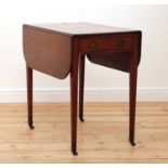 A George III strung and crossbanded satinwood Pembroke table,
