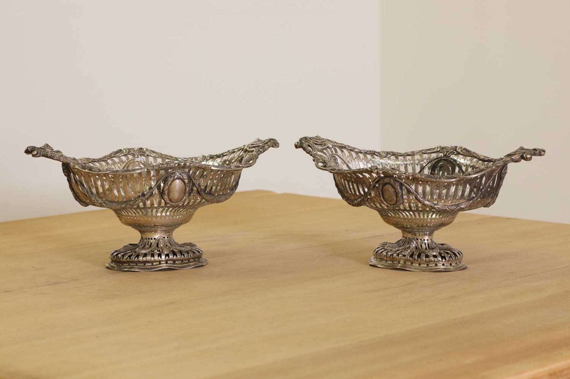 A pair of Victorian silver bonbon dishes,