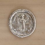 A silver Guardian Assurance fireman's badge,