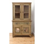 A painted oak larder cupboard,