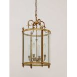 A large George III-style brass hall lantern,
