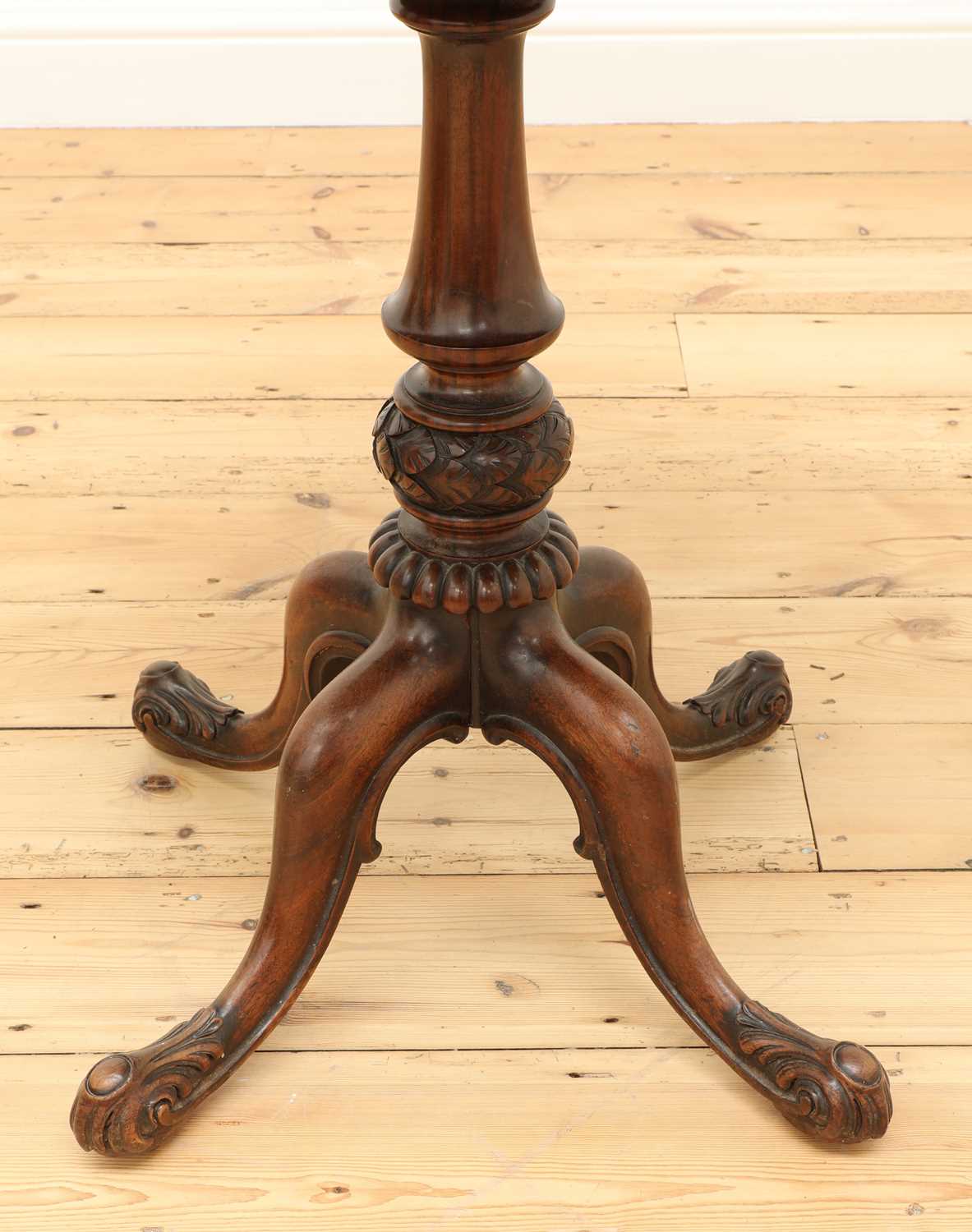 An octagonal walnut and specimen marble-topped table, - Image 3 of 3