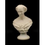 A Parian ware bust,