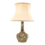 A Cantonese porcelain famille rose table lamp,