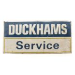 A vintage Duckhams service sign,