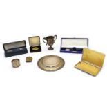 A collection of silver items,